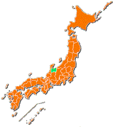 富山県（緑色）をクリックすると観音霊場マップへ