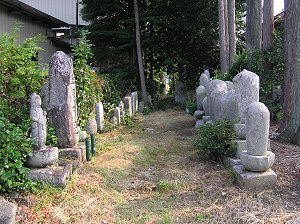 本堂裏の墓地